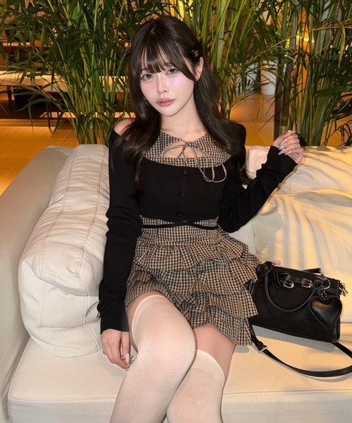 one after another NICE CLAUP(ワンアフターアナザーナイスクラップ)の「アンサンブルティアードミニワンピース(ワンピース・レディース・グレー系その他/ブラック系その他/ベージュ系その他・FREE)」の6枚目の写真