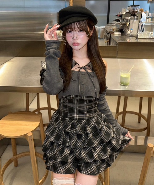 one after another NICE CLAUP(ワンアフターアナザーナイスクラップ)の「アンサンブルティアードミニワンピース(ワンピース・レディース・グレー系その他/ブラック系その他/ベージュ系その他・FREE)」の14枚目の写真