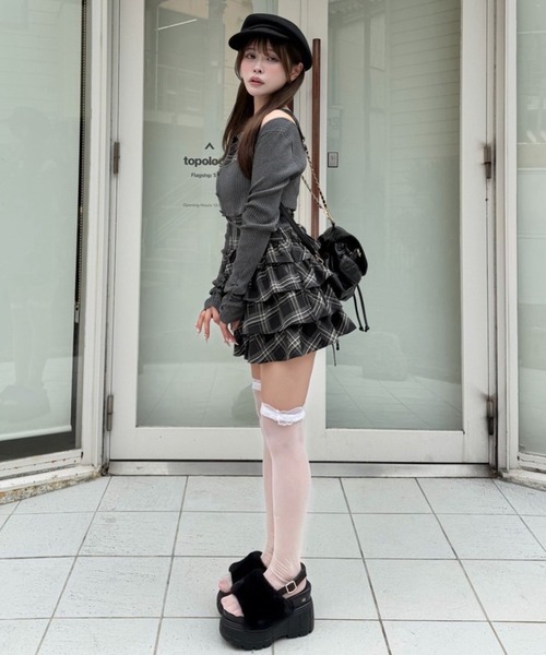 one after another NICE CLAUP(ワンアフターアナザーナイスクラップ)の「アンサンブルティアードミニワンピース(ワンピース・レディース・グレー系その他/ブラック系その他/ベージュ系その他・FREE)」の12枚目の写真