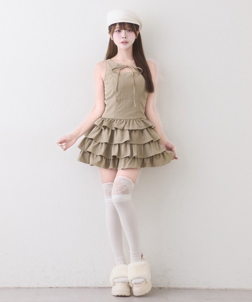 one after another NICE CLAUP(ワンアフターアナザーナイスクラップ)の「アンサンブルティアードミニワンピース(ワンピース・レディース・グレー系その他/ブラック系その他/ベージュ系その他・FREE)」の22枚目の写真