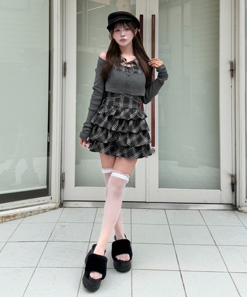 one after another NICE CLAUP(ワンアフターアナザーナイスクラップ)の「アンサンブルティアードミニワンピース(ワンピース・レディース・グレー系その他/ブラック系その他/ベージュ系その他・FREE)」の10枚目の写真
