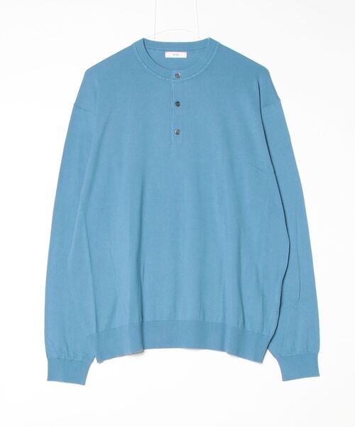 ATON(エイトン)の「【ATON】 SMOOTH SUVIN(Tシャツ/カットソー・メンズ・ブルー/ブラック・4)」の2枚目の写真