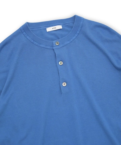 ATON（エイトン）の「【ATON】 SMOOTH SUVIN（Tシャツ/カットソー・メンズ・ブルー/ブラック・4）」の7枚目の写真