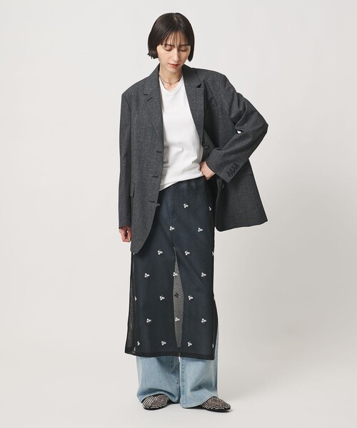 UNITED ARROWS(ユナイテッドアローズ)の「シアー フラワー スカート(スカート・レディース・ブラック/ホワイト・FREE)」の7枚目の写真
