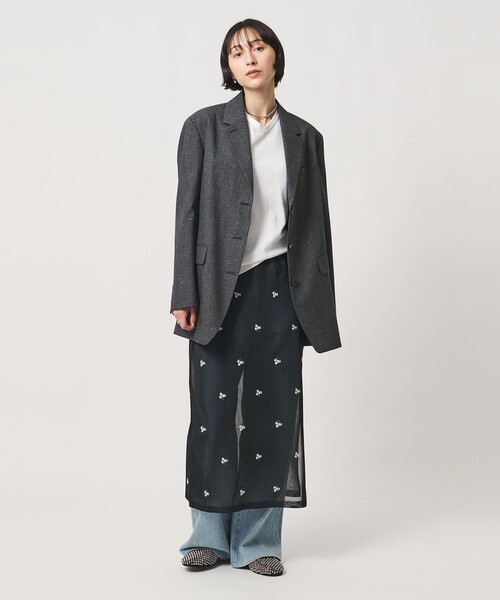 UNITED ARROWS(ユナイテッドアローズ)の「シアー フラワー スカート(スカート・レディース・ブラック/ホワイト・FREE)」の8枚目の写真