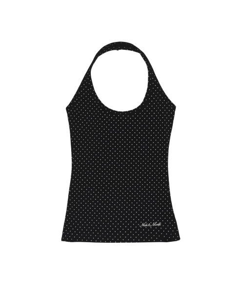 NICK&NICOLE(ニックアンドニコール)の「DOT HALTER NECK SLEEVELESS TOP_BLACK(Tシャツ/カットソー・レディース・その他・FREE)」の1枚目の写真