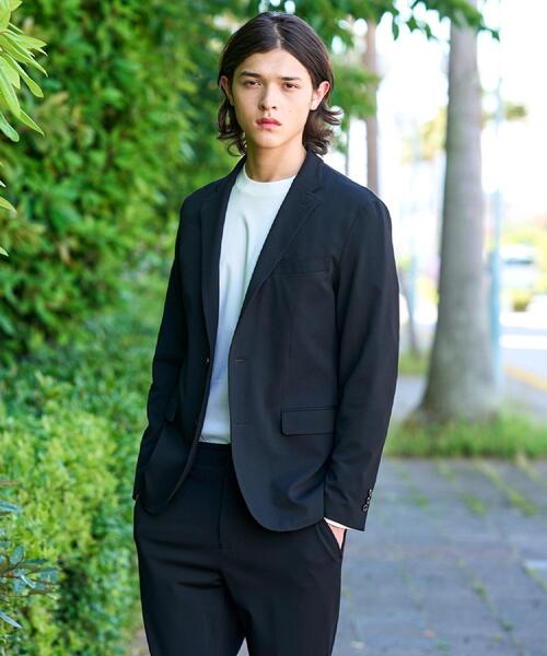 DRESSTERIOR(ドレステリア)の「【マルチ2WAYストレッチ/セットアップ可/MonoMax10月号掲載】CARREMAN ライトジャージージャケット(テーラードジャケット・メンズ・ブラック・91/92/94/90)」の4枚目の写真