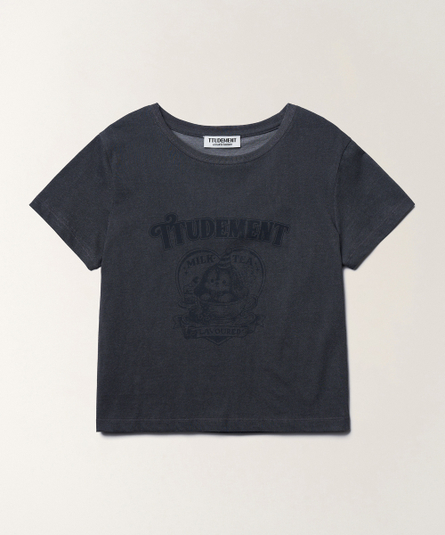 TTUDEMENT(トュードメント)の「BUNNY IN A CUP T-SHIRT_CHARCOAL(Tシャツ/カットソー・レディース・その他・SMALL/MEDIUM)」の3枚目の写真