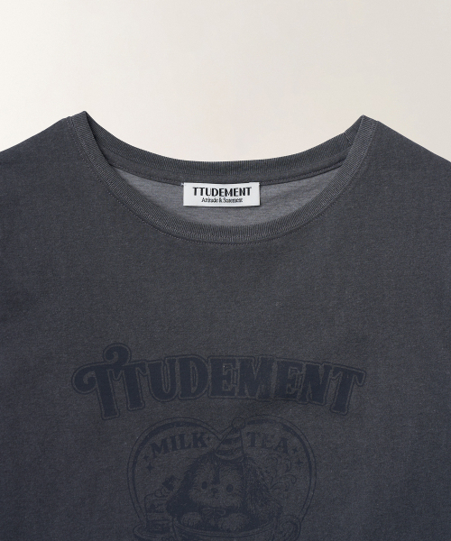 TTUDEMENT(トュードメント)の「BUNNY IN A CUP T-SHIRT_CHARCOAL(Tシャツ/カットソー・レディース・その他・SMALL/MEDIUM)」の5枚目の写真