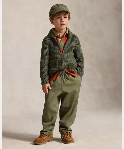 POLO RALPH LAUREN CHILDRENSWEAR(ポロ ラルフ ローレン チルドレンズウェア)の「ビッグ フィット コットン ツイル パンツ(その他パンツ・キッズ・グリーン・3/4/6/7)」の1枚目の写真