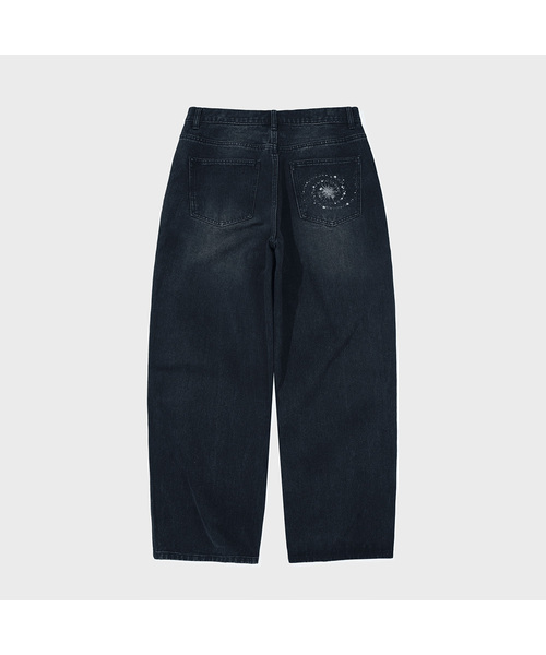KANEITEI(カネイテイ)の「MILKYWAY WIDE DENIM PANTS (BLUE)(デニムパンツ・レディース・ブルー・LARGE/X-LARGE/MEDIUM)」の1枚目の写真