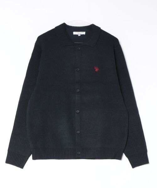 U.S. POLO ASSN.(ユーエスポロアッスン)の「【U.S. POLO ASSN.】ワンポイント刺繍メランジ ポロカーディガン(カーディガン/ボレロ・メンズ・ネイビー/ブラック/ブラウン/ワイン/アイボリー・S/M/L)」の4枚目の写真