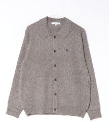 【U.S. POLO ASSN.】ワンポイント刺繍メランジ ポロカーディガン