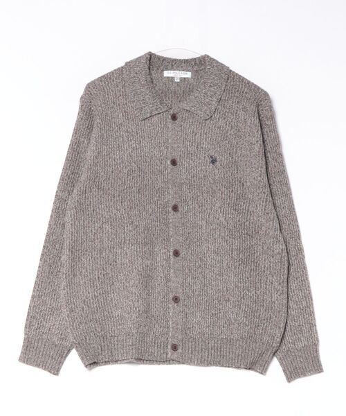 U.S. POLO ASSN.(ユーエスポロアッスン)の「【U.S. POLO ASSN.】ワンポイント刺繍メランジ ポロカーディガン(カーディガン/ボレロ・メンズ・ネイビー/ブラック/ブラウン/ワイン/アイボリー・S/M/L)」の3枚目の写真