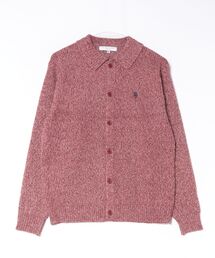 【U.S. POLO ASSN.】ワンポイント刺繍メランジ ポロカーディガン