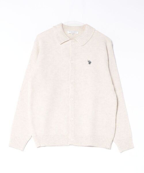 U.S. POLO ASSN.(ユーエスポロアッスン)の「【U.S. POLO ASSN.】ワンポイント刺繍メランジ ポロカーディガン(カーディガン/ボレロ・メンズ・ネイビー/ブラック/ブラウン/ワイン/アイボリー・S/M/L)」の1枚目の写真