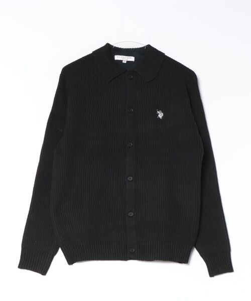 U.S. POLO ASSN.(ユーエスポロアッスン)の「【U.S. POLO ASSN.】ワンポイント刺繍メランジ ポロカーディガン(カーディガン/ボレロ・メンズ・ネイビー/ブラック/ブラウン/ワイン/アイボリー・S/M/L)」の2枚目の写真