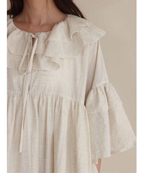 BIRTHDAY BASH(バースデイバッシュ)の「FRILL KAFTAN DRESS(フリルカフタンドレス)(ワンピース・レディース・ブラック/アイボリー・FREE)」の20枚目の写真