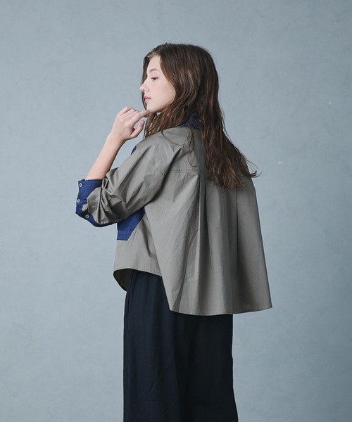 etre relie(エトレリー)の「Gジャンドッキングブラウス(シャツ/ブラウス・レディース・インディゴブルー/ブラック・MEDIUM)」の14枚目の写真