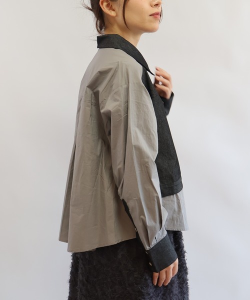etre relie(エトレリー)の「Gジャンドッキングブラウス(シャツ/ブラウス・レディース・インディゴブルー/ブラック・MEDIUM)」の20枚目の写真