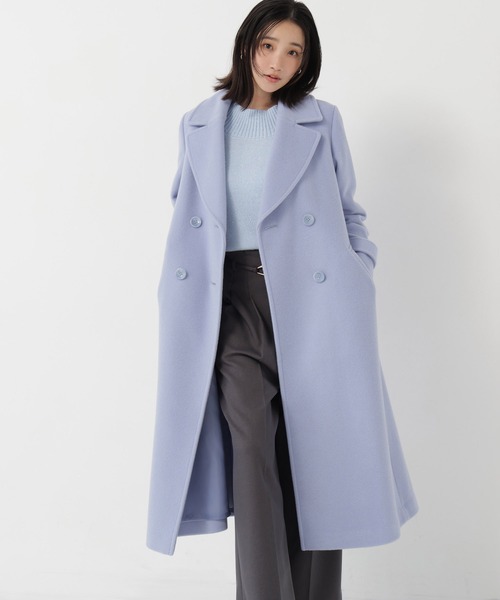 NATURAL BEAUTY BASIC(ナチュラルビューティーベーシック)の「ビッグカラーダブルチェスターコート(チェスターコート・レディース・グレイッシュベージュ/ブルー/チャコールグレー/ダークブラウン・X-SMALL/MEDIUM/SMALL)」の4枚目の写真