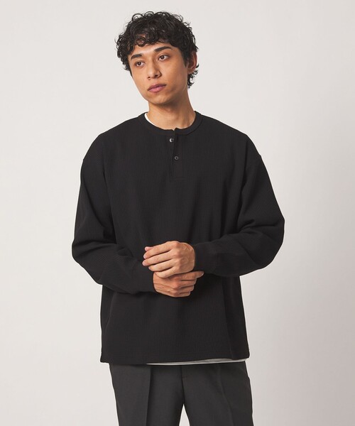 A DAY IN THE LIFE UNITED ARROWS(アデイインザライフユナイテッドアローズ)の「クリアワッフル ワイド ヘンリーネックカットソー<A DAY IN THE LIFE>(Tシャツ/カットソー・メンズ・オリーブ/パープル/ブラック・L/M)」の1枚目の写真