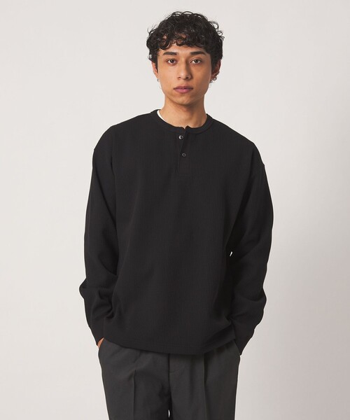 A DAY IN THE LIFE UNITED ARROWS(アデイインザライフユナイテッドアローズ)の「クリアワッフル ワイド ヘンリーネックカットソー<A DAY IN THE LIFE>(Tシャツ/カットソー・メンズ・オリーブ/パープル/ブラック・L/M)」の4枚目の写真