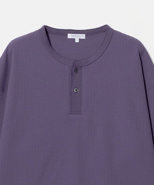 A DAY IN THE LIFE UNITED ARROWS(アデイインザライフユナイテッドアローズ)の「クリアワッフル ワイド ヘンリーネックカットソー<A DAY IN THE LIFE>(Tシャツ/カットソー・メンズ・オリーブ/パープル/ブラック・L/M)」の15枚目の写真