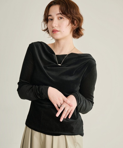 DAESE TOKYO(デセトウキョウ)の「シアーベロアドレーププルオーバー(Tシャツ/カットソー・レディース・ブラウン/ブラック/オフホワイト・FREE)」の18枚目の写真