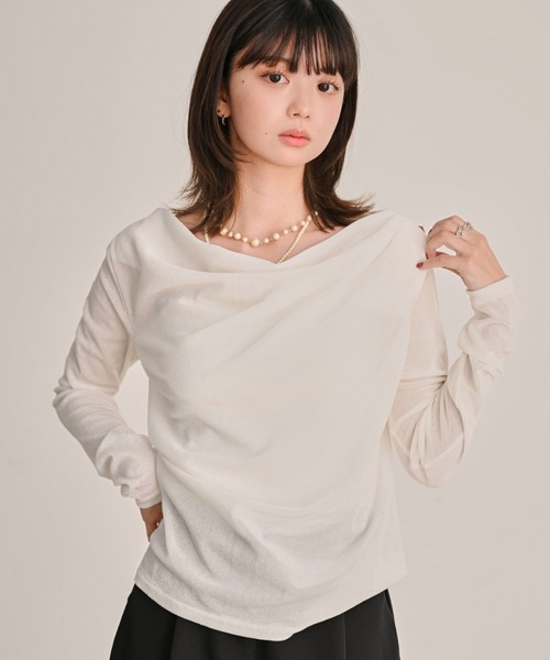 DAESE TOKYO(デセトウキョウ)の「シアーベロアドレーププルオーバー(Tシャツ/カットソー・レディース・ブラウン/ブラック/オフホワイト・FREE)」の15枚目の写真