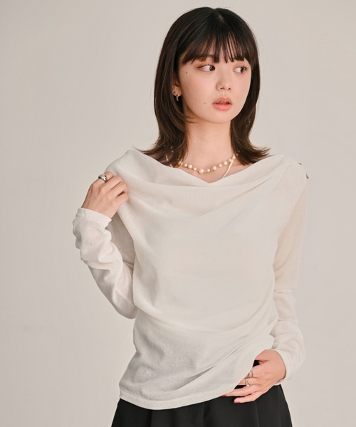 DAESE TOKYO(デセトウキョウ)の「シアーベロアドレーププルオーバー(Tシャツ/カットソー・レディース・ブラウン/ブラック/オフホワイト・FREE)」の16枚目の写真