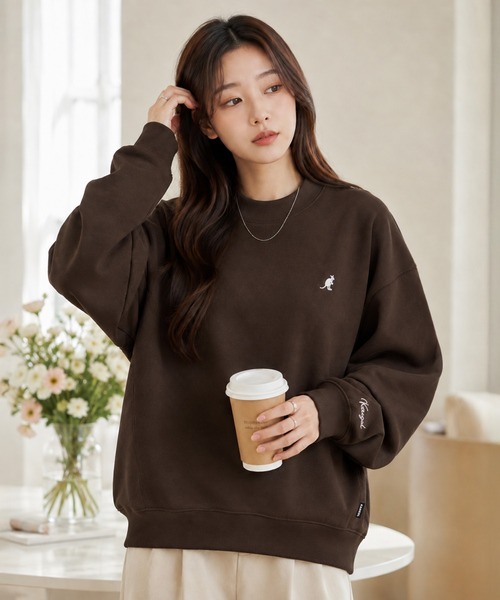 KANGOL(カンゴール)の「【web別注】KANGOL カンゴール メンズ裏起毛スウェット モックネック(スウェット・メンズ・ブラウン/ブラック/グレー・M/XL/L)」の3枚目の写真