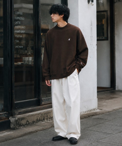 KANGOL(カンゴール)の「【web別注】KANGOL カンゴール メンズ裏起毛スウェット モックネック(スウェット・メンズ・ブラウン/ブラック/グレー・M/XL/L)」の17枚目の写真
