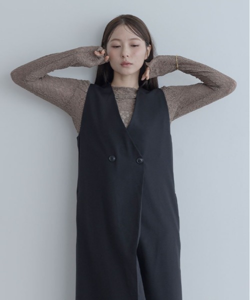 maviru(マヴィル)の「ジレ デザイン ワンピース(ワンピース・レディース・ベージュ/グレー/ブラック・L/M)」の5枚目の写真