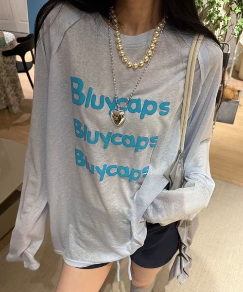 VIBGYOR(ヴィブジョー)の「【EIZZ/アイズ】フロントロゴ ビッグシルエット シアー 長袖Tシャツ / ロンT(Tシャツ/カットソー・レディース・ホワイト/レッド/イエロー/ブルー・FREE)」の3枚目の写真
