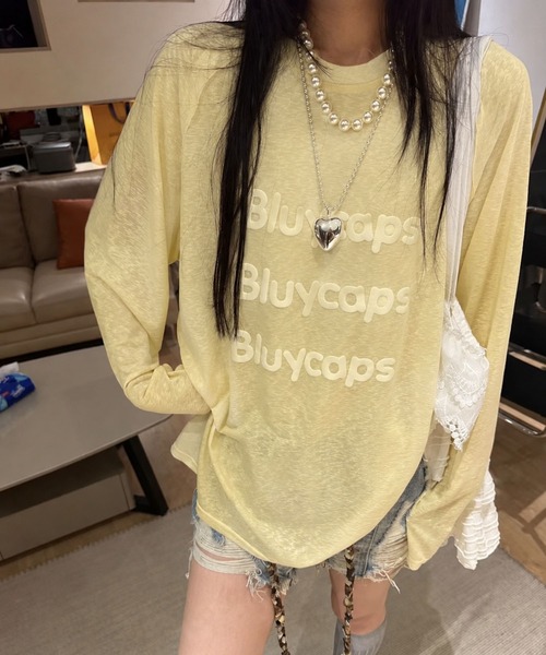 VIBGYOR(ヴィブジョー)の「【EIZZ/アイズ】フロントロゴ ビッグシルエット シアー 長袖Tシャツ / ロンT(Tシャツ/カットソー・レディース・ホワイト/レッド/イエロー/ブルー・FREE)」の19枚目の写真