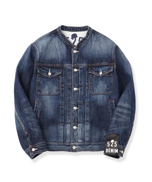 40ct&525(フォーティーカラッツアンドゴーニーゴ)の「【525DENIM】14ozデニム ノーカラーGジャン(ブルゾン・メンズ・ネイビー/ブルー系その他・02/03/04)」の3枚目の写真