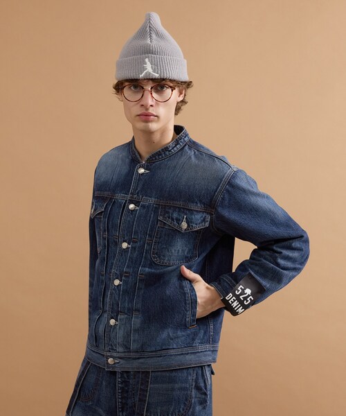 40ct&525(フォーティーカラッツアンドゴーニーゴ)の「【525DENIM】14ozデニム ノーカラーGジャン(ブルゾン・メンズ・ネイビー/ブルー系その他・02/03/04)」の4枚目の写真