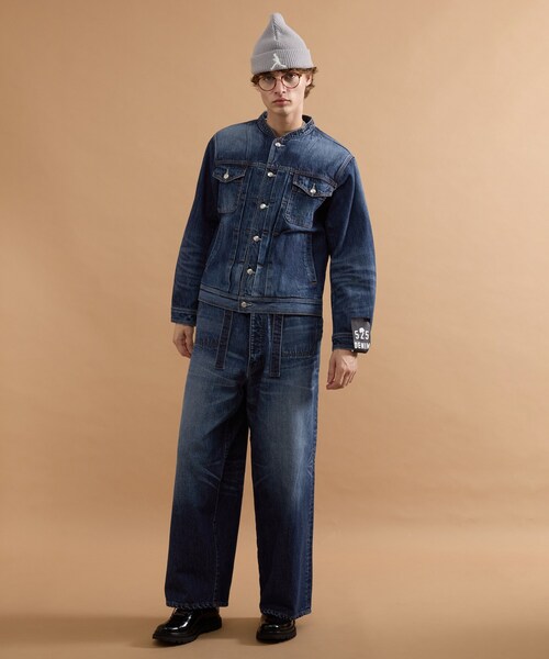 40ct&525(フォーティーカラッツアンドゴーニーゴ)の「【525DENIM】14ozデニム ノーカラーGジャン(ブルゾン・メンズ・ネイビー/ブルー系その他・02/03/04)」の5枚目の写真