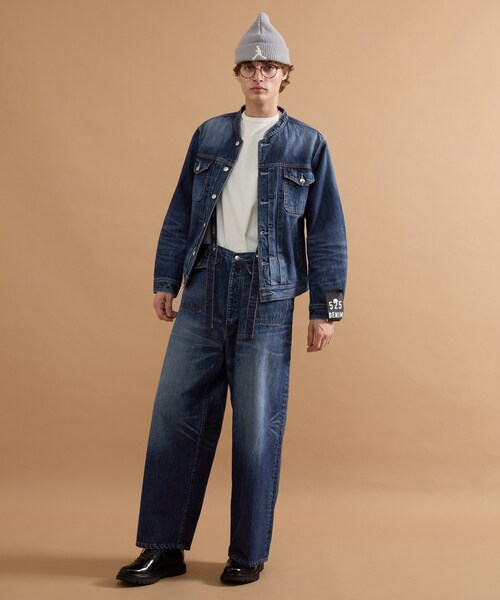 40ct&525(フォーティーカラッツアンドゴーニーゴ)の「【525DENIM】14ozデニム ノーカラーGジャン(ブルゾン・メンズ・ネイビー/ブルー系その他・02/03/04)」の6枚目の写真
