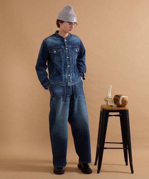 40ct&525(フォーティーカラッツアンドゴーニーゴ)の「【525DENIM】14ozデニム ノーカラーGジャン(ブルゾン・メンズ・ネイビー/ブルー系その他・02/03/04)」の7枚目の写真