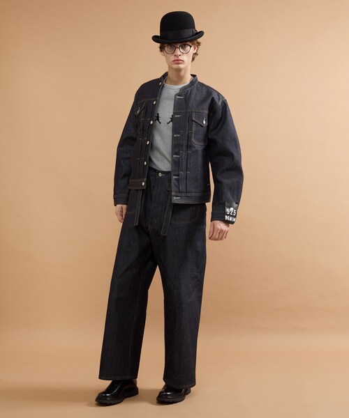 40ct&525(フォーティーカラッツアンドゴーニーゴ)の「【525DENIM】14ozデニム ノーカラーGジャン(ブルゾン・メンズ・ネイビー/ブルー系その他・02/03/04)」の10枚目の写真