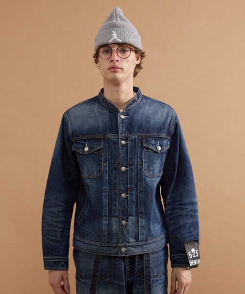 40ct&525(フォーティーカラッツアンドゴーニーゴ)の「【525DENIM】14ozデニム ノーカラーGジャン(ブルゾン・メンズ・ネイビー/ブルー系その他・02/03/04)」の17枚目の写真