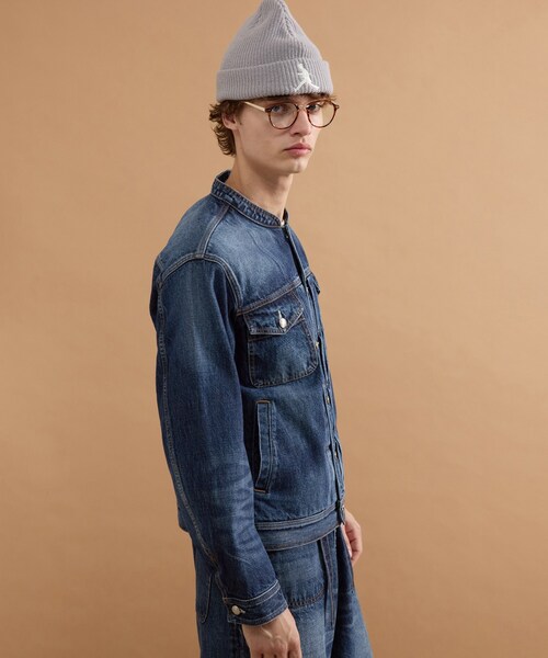 40ct&525(フォーティーカラッツアンドゴーニーゴ)の「【525DENIM】14ozデニム ノーカラーGジャン(ブルゾン・メンズ・ネイビー/ブルー系その他・02/03/04)」の18枚目の写真