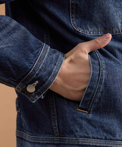 40ct&525(フォーティーカラッツアンドゴーニーゴ)の「【525DENIM】14ozデニム ノーカラーGジャン(ブルゾン・メンズ・ネイビー/ブルー系その他・02/03/04)」の22枚目の写真