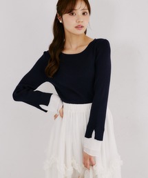 【ZOZO限定】袖口プリーツフリルニットトップス