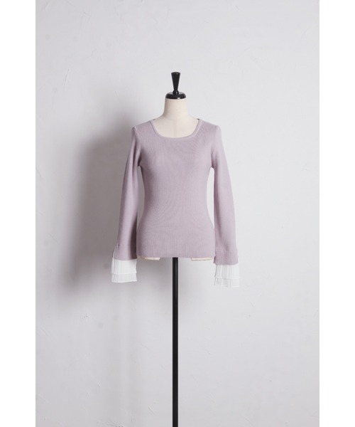 tocco closet(トッコ クローゼット)の「【ZOZO限定】袖口プリーツフリルニットトップス(ニット/セーター・レディース・ネイビー/ブラック/ラベンダー・M)」の21枚目の写真