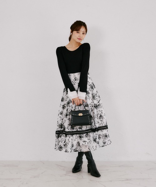 tocco closet(トッコ クローゼット)の「【ZOZO限定】袖口プリーツフリルニットトップス(ニット/セーター・レディース・ネイビー/ブラック/ラベンダー・M)」の4枚目の写真