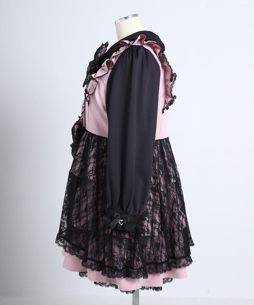 DearMyLoveWhip(ディアマイラブホイップ)の「レースカシュクールフリルワンピース(ワンピース・レディース・ベビーピンク/ブラック/ホワイト・4L/6L/5L)」の13枚目の写真