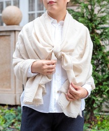 Honnete（オネット）の「[Honnete] Wide Stole_Lt Weight Washed Twill / ウールリネンストール（マフラー）」